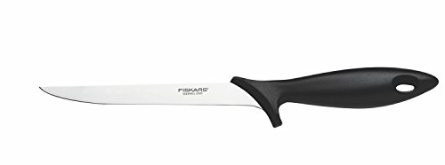Fiskars Filetiermesser mit flexibler Klinge, Gesamtlänge: 30 cm, Edelstahl / PP-Kunststoff, Schwarz, Essential, 1023777
