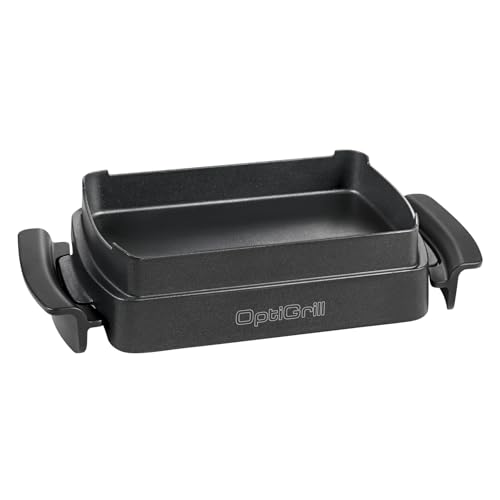 TEFAL OptiGrill Snacking & Baking Backschale XA725870 | antihaftbeschichtet | wärmeisolierte Griffe | spülmaschinengeeignet | für Aufläufe, Brot, Süßes, etc | OptiGrill + und OptiGrill Elite | Schwarz