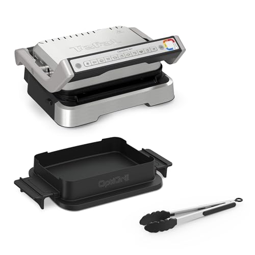 Tefal OptiGrill 4in1 Kontaktgrill mit Backschale, Aufklappbar, Tischgrill, 9...